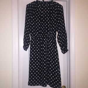 Black & Baby Blue LOFT Dress - 4 Petites